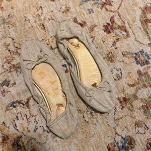 Sam Edelman Beige Bow Flats